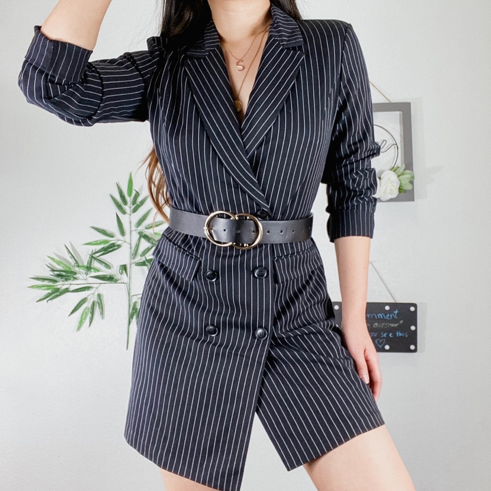 Long Blazer/Blazer Dress Vertical Lines